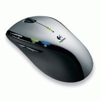 Logitech MX610 Left-Hand Laser Cordless Mouse- Black/Silver